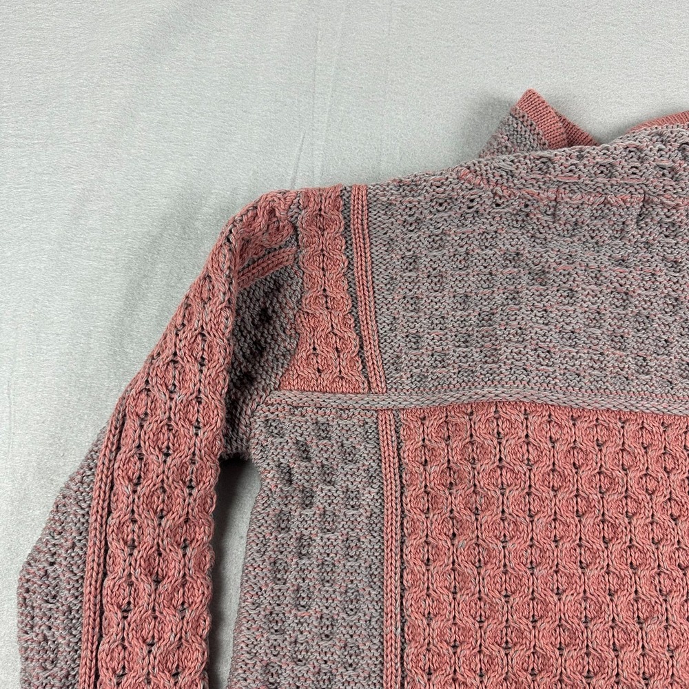 Aran Crafts Cardigan Sweater Womens M button Merino Wool Cable Knit Fisherman - Picture 12 of 15